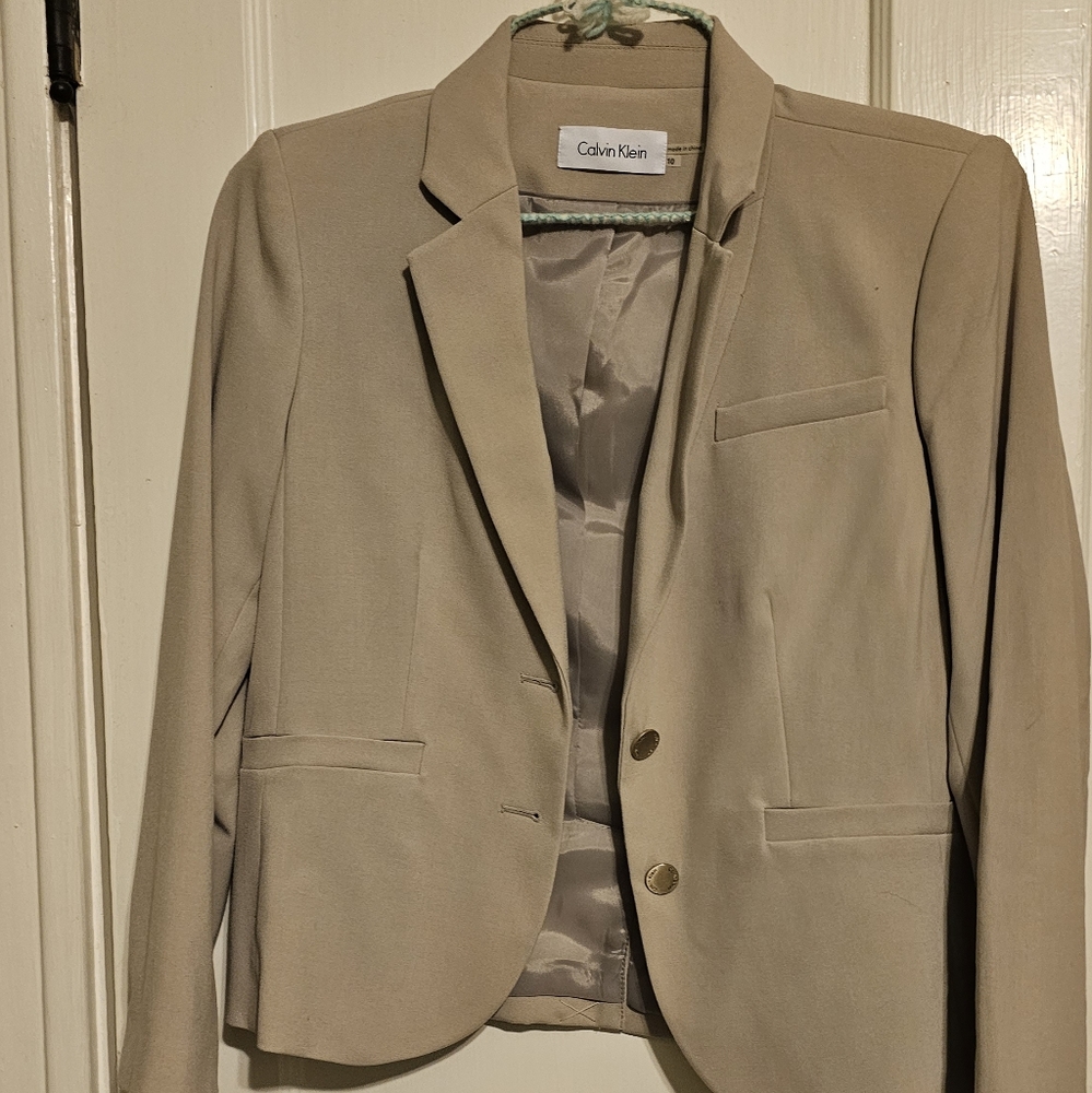Calvin Klein beige blazer size 10